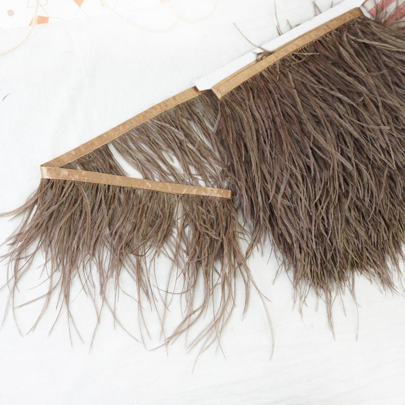 

Encrypted Color 13-15Cm Ostrich Hair Cloth Edge With Feather Cloth Strip Skirt Stage Clothing Diy Decorative Material темно-коричневого