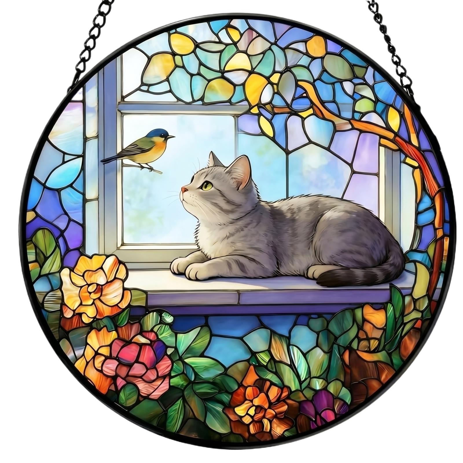

Acrylic Puzzle Window Decoration, Creative Stained Glass Hanging Ornament, Assembleable Window Decoration, Fun DIY Puzzle Ornament, One Size