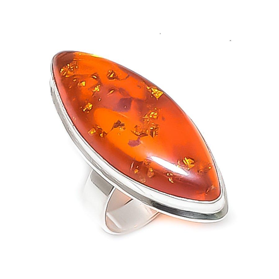 

Натуральный балтийский янтарь драгоценный камень серебро 925 пробы ювелирное кольцо размер 7 s2c68