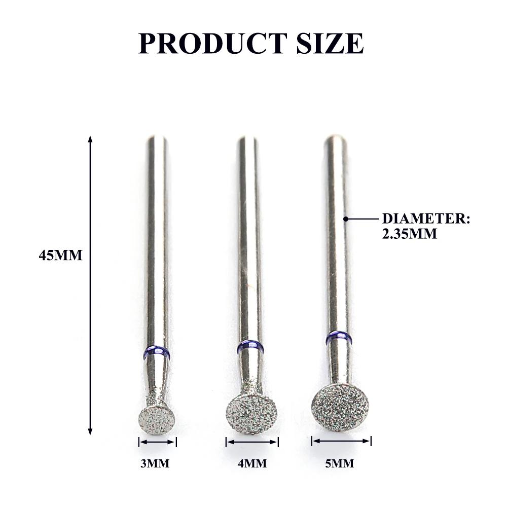 Diamond Nail Drill Bits T-shaped Disc-shaped Grinding Head Bits Small Nail Drill Head Tool for Salon Use