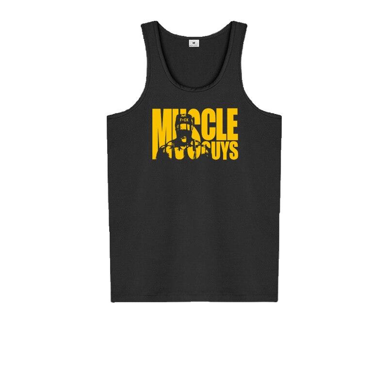 Muscleguys Mens Gym Clothing Fitness Sleeveless Vest Polyester Quick-drying Training Sweatshirt Sling