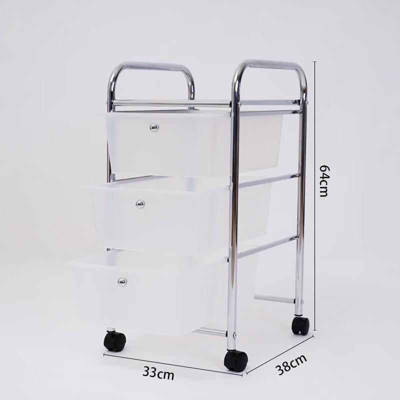 WEZHO Transparent 3-Drawer Storage Cart