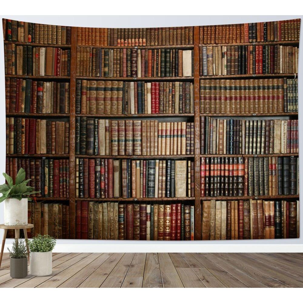 Tapestry Retro Library Old Bookshelf 75x100