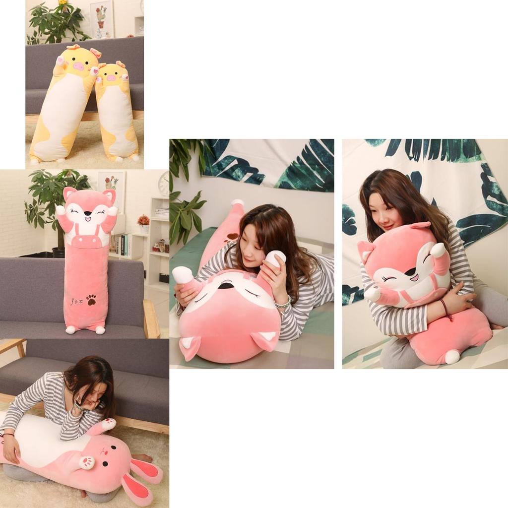 Niedliches Cartoon-Tier Weiches Plüsch Langes Kissen Für Rundum-Komfort