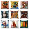 African Women Creative Collection Digital Printing Short Plush Pillow Covers For Car Sofa Office Cushion Cover Home Goods