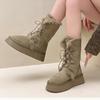 Retro French temperament versatile cotton shoes for women 2025 winter new niche design thick-soled warm hairy boots for women