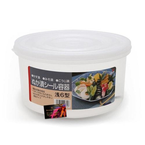 Specialized Storage Container for Rice Bran Pickles, Airtight Plastic, Includes Mini Recipes, Prevents Odor Leakage, and Includes an RC Sticker (rcss1