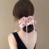 Hair Tie Double Layer Pleated Bowknot Design Hair Band Adjustable Elastic Hair Rope Soft Non-Slip Hair Accessory