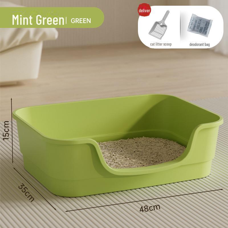 

Большой полузакрытый кошачий туалет с защитой от брызг и специальной лопаткой для кошек 48cm Small Bathtub