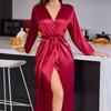 Long Bathrobes, Sexy Cardigan Bathrobes, Women's Summer Thin, Fashionable and Simple Style Home Wear