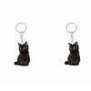 2 PCS Cute Black Kitten Keychain Acrylic Bag Hanging Creative Mini Cat Pendant  Girls Women