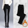 Jeans doublés polaire pour femme Automne/Hiver: Pantalons d'extérieur chauds, taille haute, amincissants, extensibles, coupe skinny