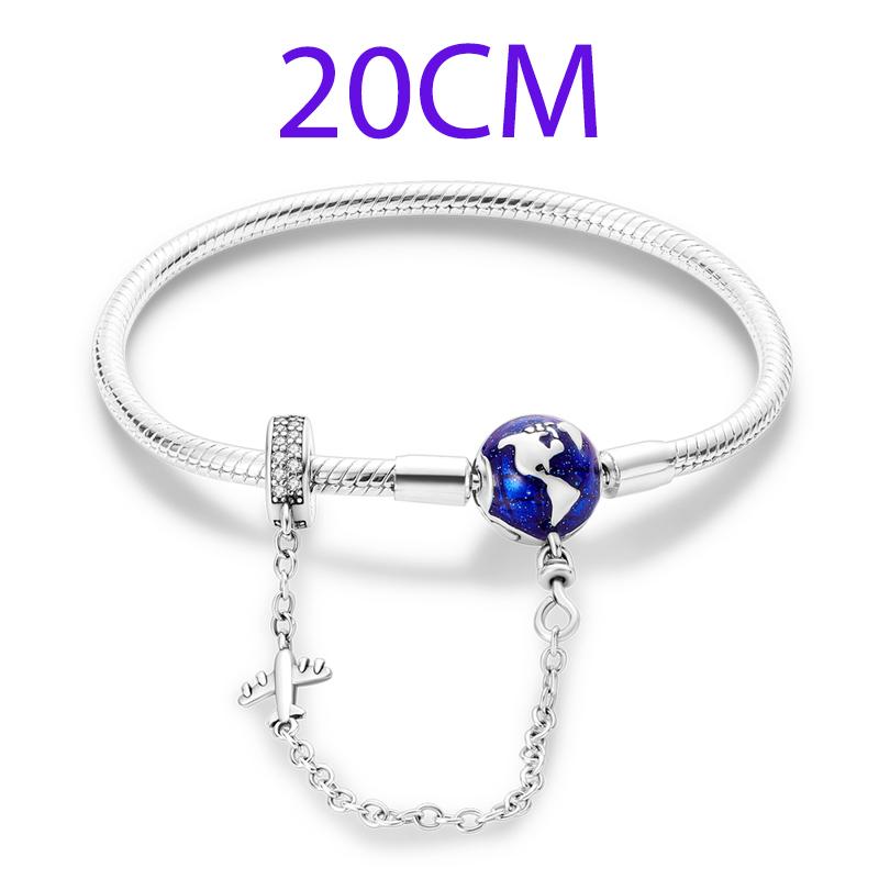 Original 925 Sterling Silver Charms Earth Passport Airplane Globe Compass Pendant Earrings Bracelet For Women Jewelry Set Gift
