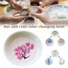 Unique Color Changing Teacup Creative Flower Change Bowl Gift Cold/Hot Water Bowl  Coffee