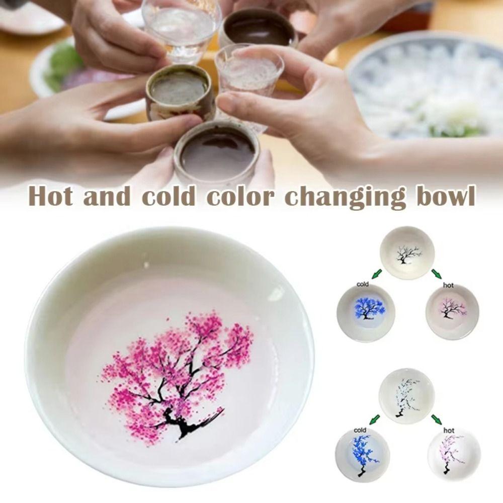 Unique Color Changing Teacup Creative Flower Change Bowl Gift Cold/Hot Water Bowl  Coffee