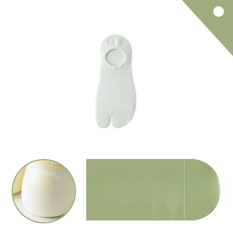 Women's Summer Thin Mesh Breathable Shallow Mouth Boneless Two Toe Socks