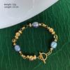 Natural Freshwater Pearl 18K PVD Gold-plated Stainless Steel Beaded Bracelet Jewelry