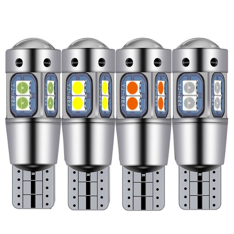 2Pcs Super Brigh T10 W5W 168 192 Led Tail Light White 3030 10SMD 12V Car Led Auto Lamp CANBUS NO Error Car Marker Parking Bulb