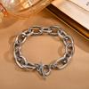 Elegant Big Thick Chain Link Bracelets for Women Gold Silver Color Personality Cross Chain Bracelet Female Wrist Jewelry Gifts