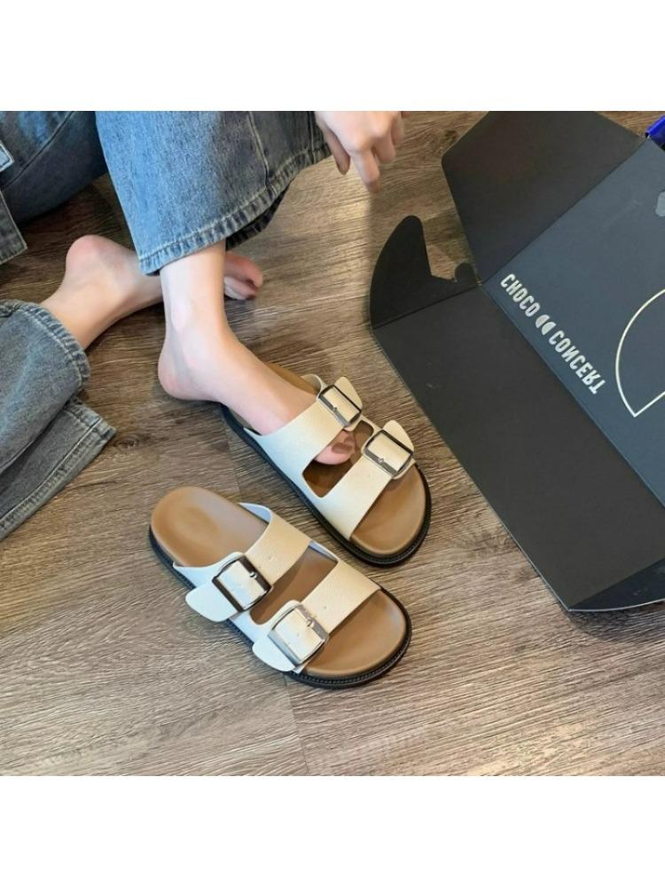 Fashion Women Slippers Leather Woman Sandals 2024 Outdoor Light Casual Wedges Slippers Slip On Summer Shoes for Women Luxury Sandals