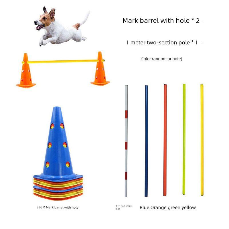 Dog Agility Training Equipment Dog Obstacle Training Jump Rod Cone Barrel Sign Post Combination Hurdle Dog Trainer Pet Supplies