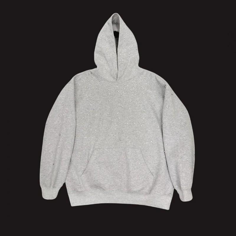 Studded Starry Sky Hooded Zip-Up Sweatshirt Unisex Streetwear Oversized Long Sleeve Pullover