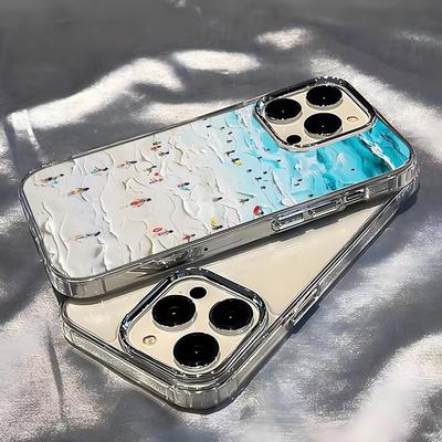 Summer Refreshing Creative Blue Pool Cool Phone Case For IPhone 17 Pro Max 16 15 14 Pro Max IPhone 13 Pro Max 11 Plus Transparen