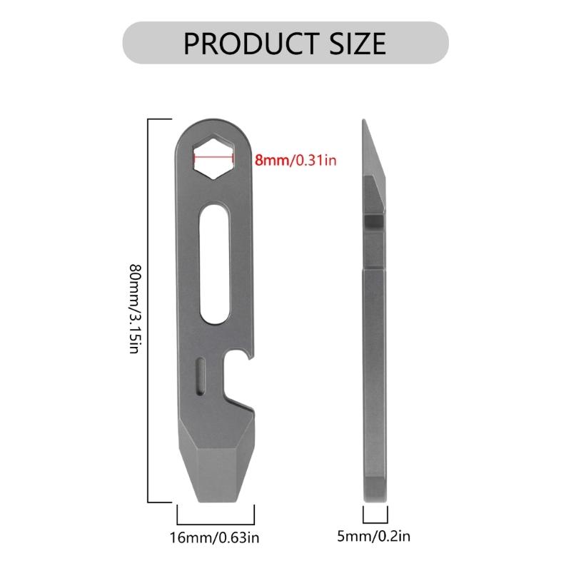 Compactly Titaniums Camping Tool Keychain Screwdriver Bottle Opener Multifunctional Ruler Portable Outdoor Accessory