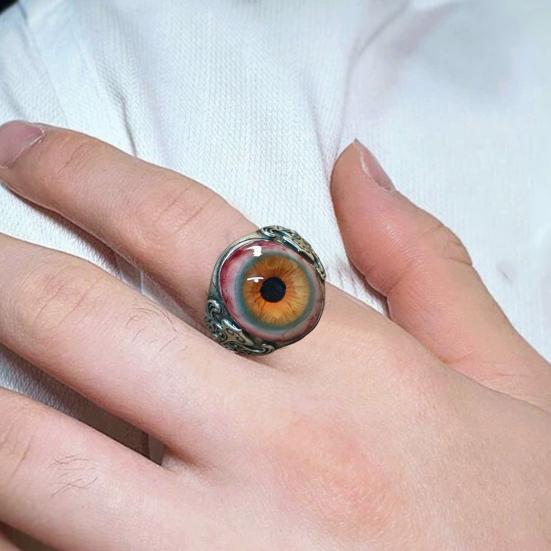 Eye of Veil Ring Handmade Resin Ring with Eye Design