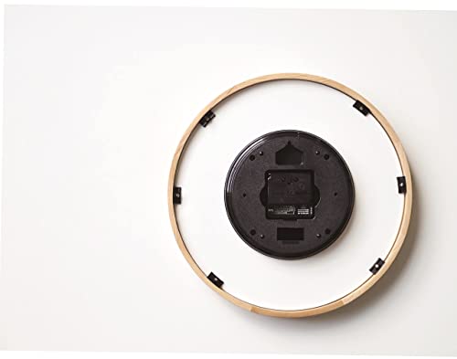 Interform Oranto Natural Radio-Controlled Wall Clock CL-3350NA, 30cm Diameter, Radio-Controlled Step Movement