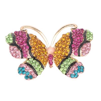 Strass-Schmetterling Brosche Retro Sicherheits Nadel Schmetterling Kristall Brosche Pin Dekoration Geschenk für Frauen Mädchen