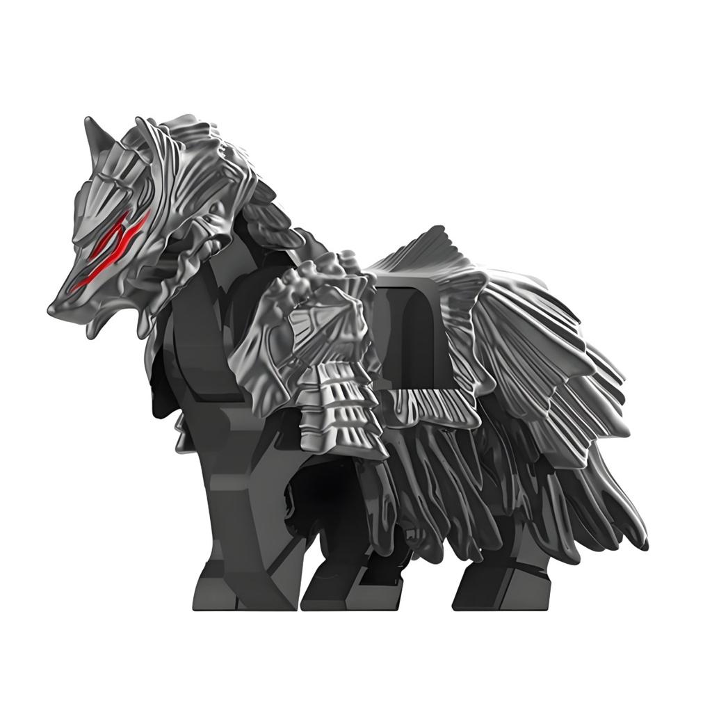 Warrior King Guts from Berserk: Third-Party Minifigure Building Block Weapon Magnetic Cape & Horse Compatible