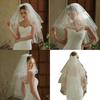 Bowknot Wedding Bride Veil with Rolled Edge Three Layer Bridal Veil Elegant Short Veil Bride Bridesmaid Hair Accessories