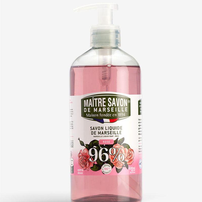 Original Marseille All-in-One Liquid Soap, Hypoallergenic Cleanser Rose, 500ml