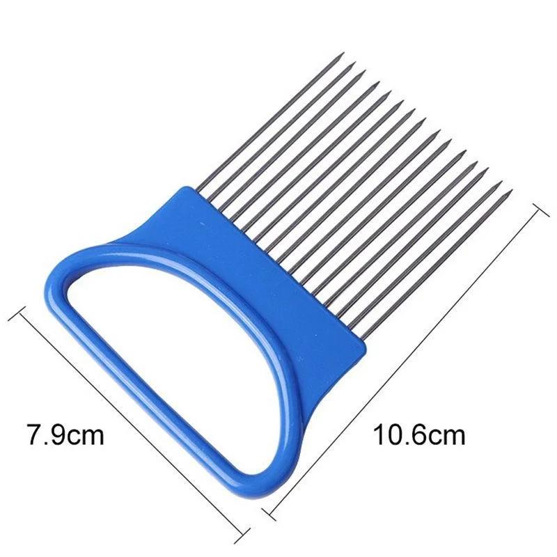 Trancheurs de légumes Couteaux de cuisine Gadgets de cuisine Râpes à oignons en acier inoxydable Coupe-tomates Aiguilles à oignons pratiques Outils de cuisine