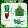 3er-Set Party-Kostümzubehör zum St. Patrick's Day mit Schürze Kleeblatt Grüner Hut Irisches Festival Falscher Schnurrbart Brille