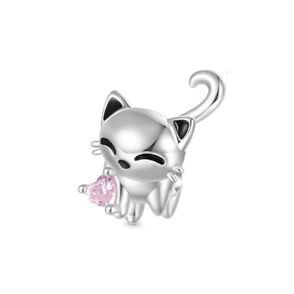 New 925 Silver Cute Animal Dog, Rabbit, Elephant, Cat Suitable for Europe Bracelet DIY Accessories Exquisite Jewelry
