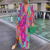 2022 Autumn V-neck Long Sleeve Print Dress for Women
