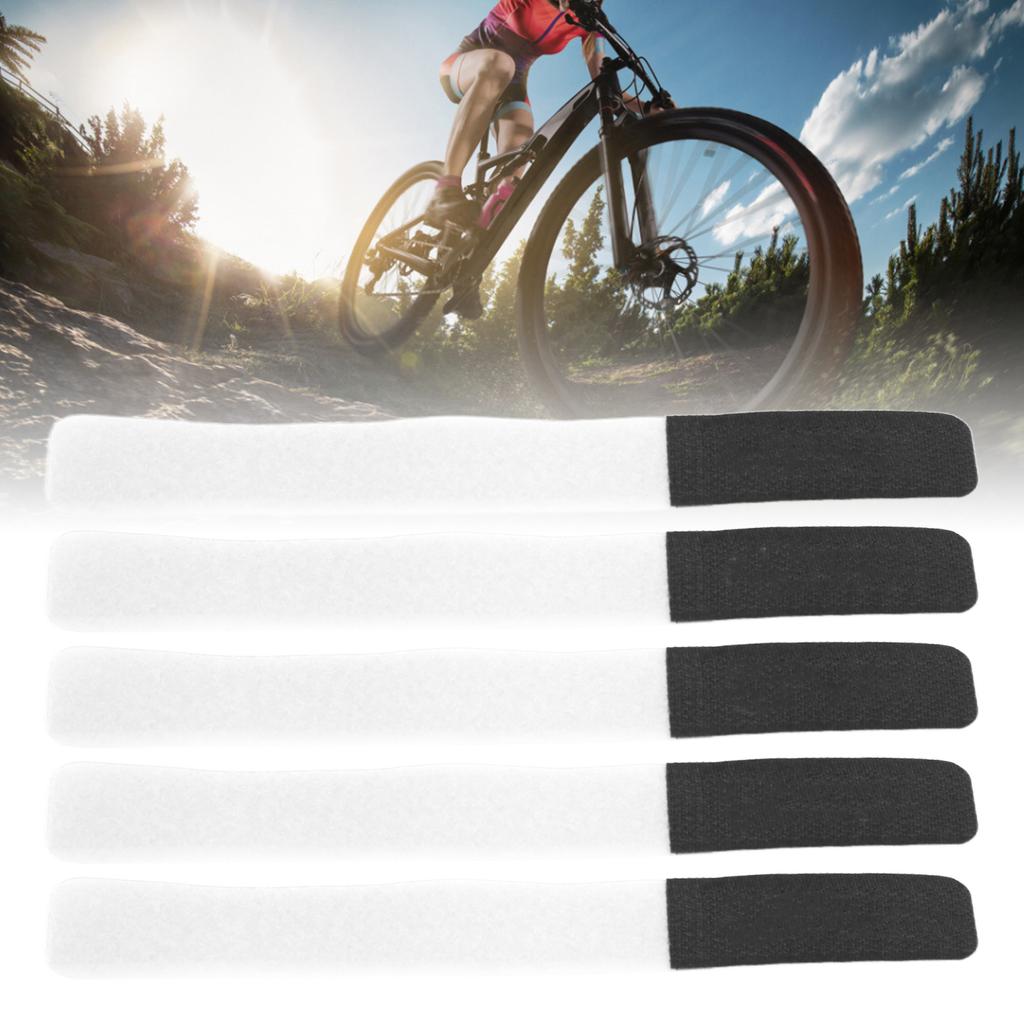 DUUTI 5PCS Bicycle Pump Straps Bike Securing Rack Band Adjustable Reusable for Binding Storage ArrangementWhite