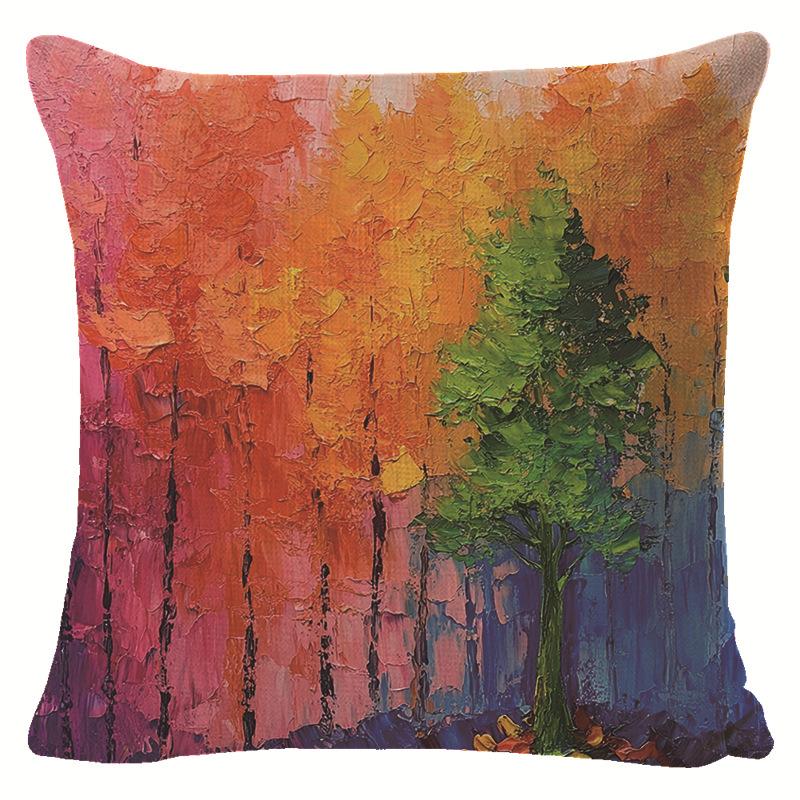 New Nordic Impressionist Oil Painting Style Pillow Cover Jit Holiday Decoration Car Cushion Cover