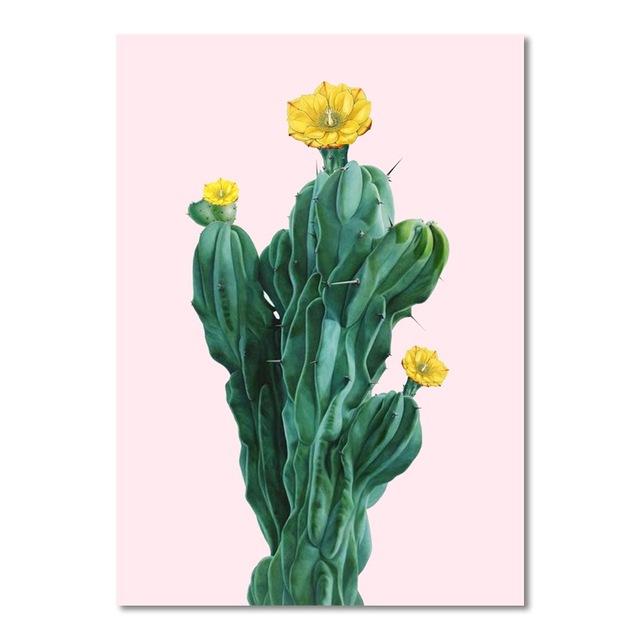 Nordic Hand-painted Cactus Potted Poster Print Canvas Painting Picture Aisle Home Wall Art Graffiti Bedroom Modern Decoration