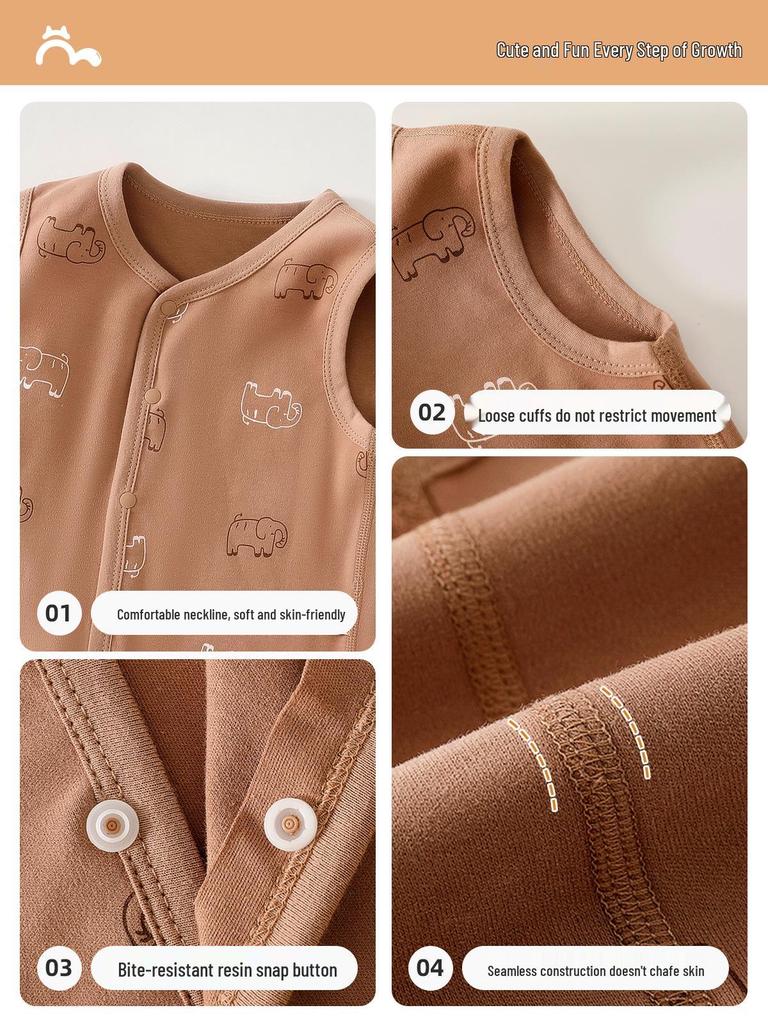 Ins-Style Pure Cotton Baby Vest: Spring/Autumn Belly Protection for Newborns and Children