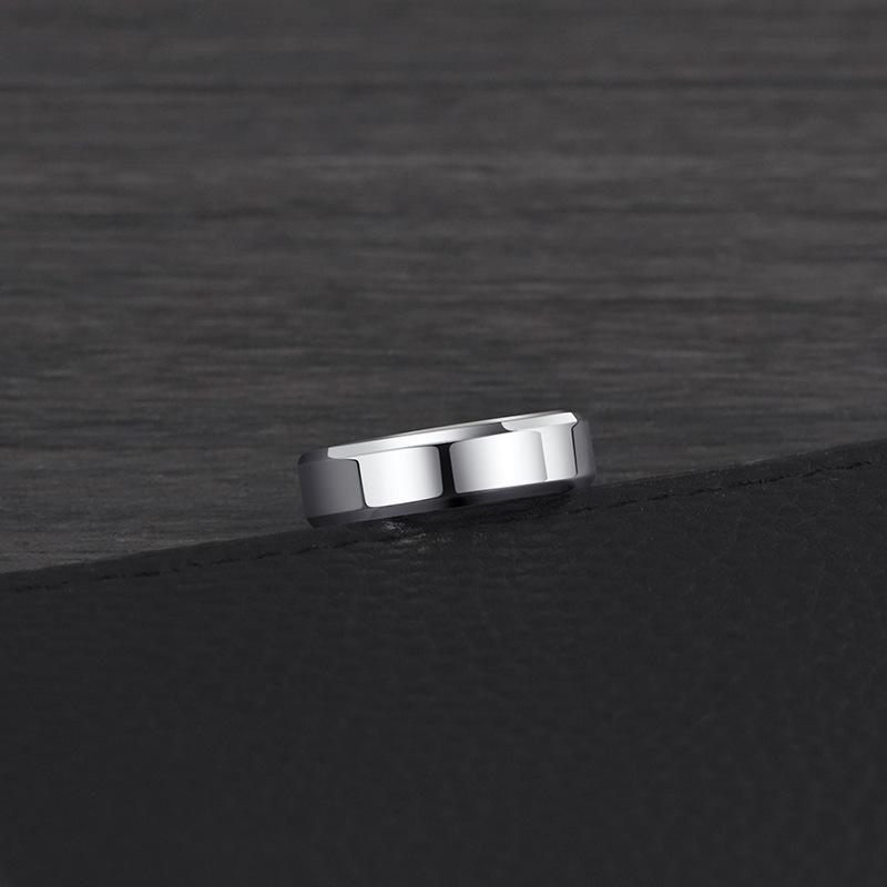 Glanzende Titanium Stalen Gepersonaliseerde Ring voor Mannen - Kleurvast, Trendy, Eenvoudige Mode Sieraden voor de Wijsvinger