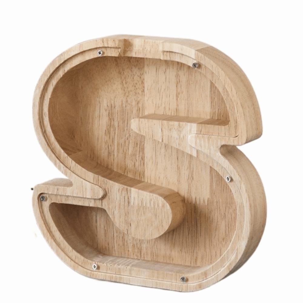 Clear Acrylic Wooden Letter Piggy Bank 26 Letter Children's Toy Storage Box Coin Storage Case Gift