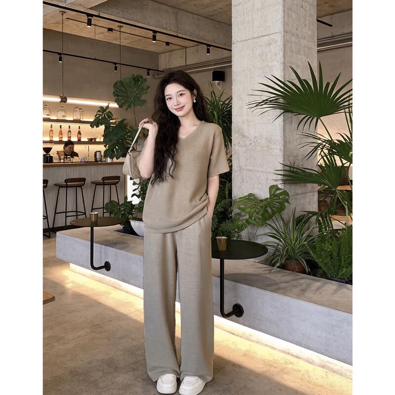 Women s Old Money Style Relaxed Knit Two-Piece Set L хаки