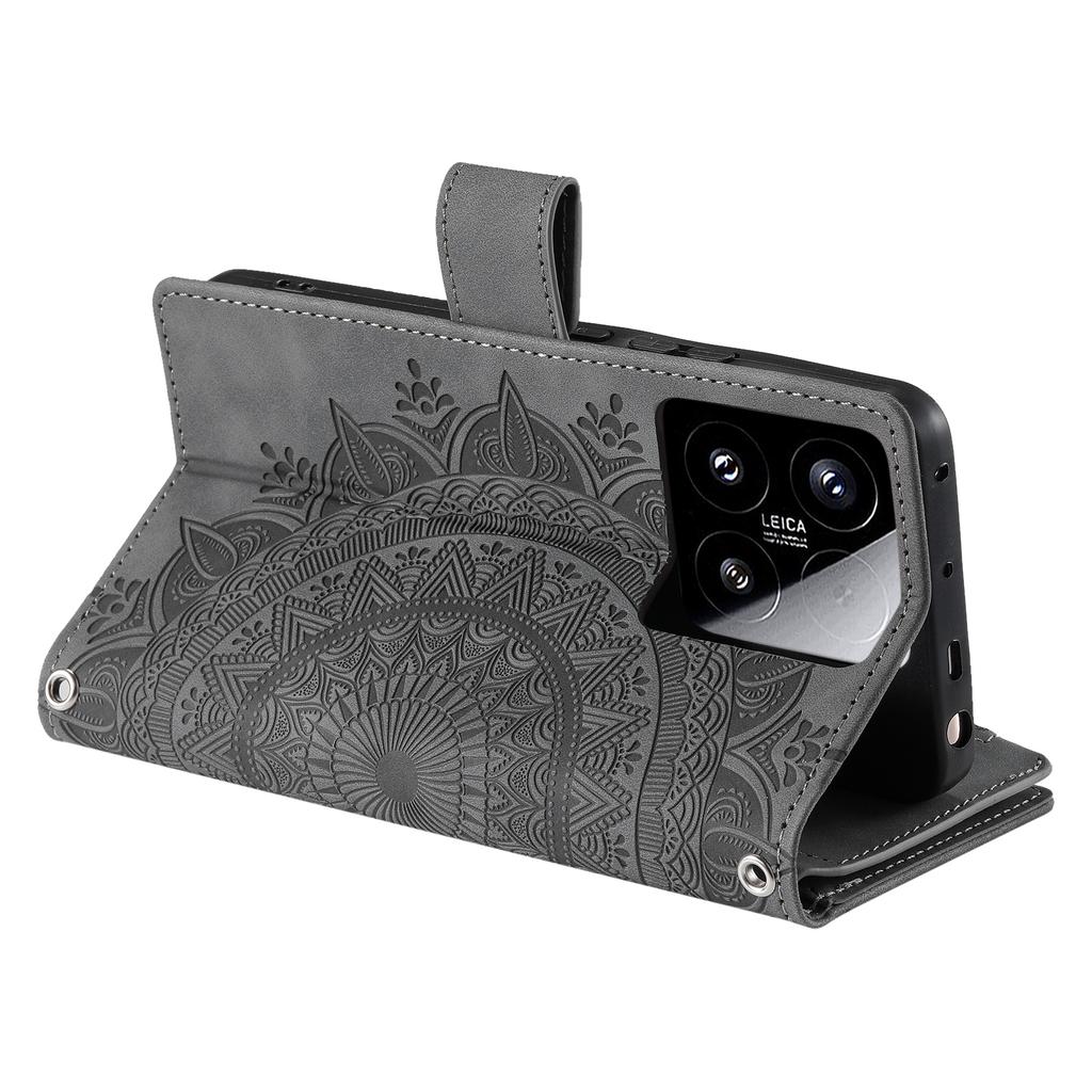 Style 006 For Xiaomi 15 Wallet Case PU Leather Phone Cover Mandala Flower Pattern