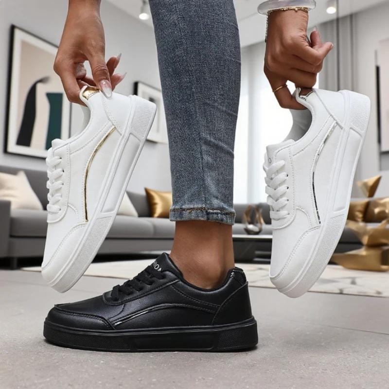 Stilingi balti žemi sportbačiai moterims Lengvi kvėpuojantys Madingi praktiški kasdieniai batai Madingi estetiški bėgimo bateliai