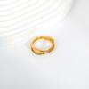 Accessories Fashion X-Diamond Ring Niche Design Cross Ring Stainless Steel Gold Plated Single Ring