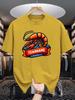 Retro Hummer Flusskrebs Abzeichen Grafik Unisex Rundhals T-Shirt Meeresbewohner Meeresfrüchte Kunst Druck Kurzarm Lässig Baumwolle Tägliche Oberteile