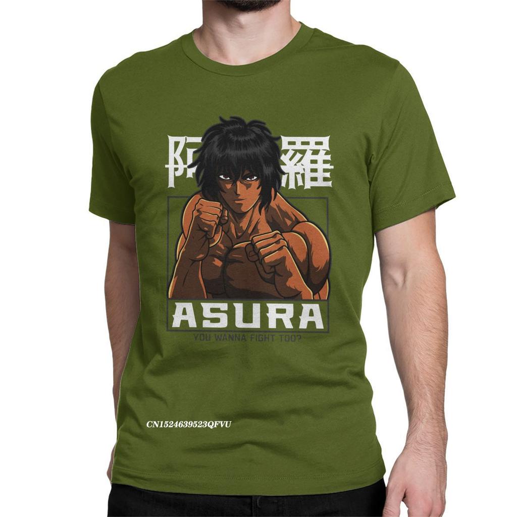 Funny Tokita Ohma You Wanna Fight Too Kengan Ashura T-Shirts For Men Harajuku Oversized T Shirt Boxing Fighter Graphic Tees